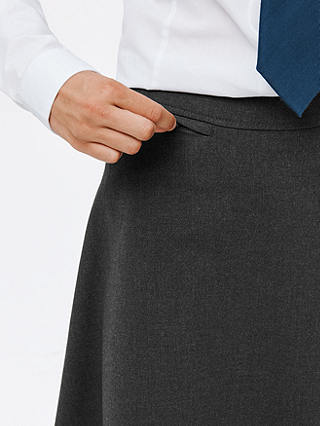 John Lewis Girls' Adjustable Waist Stain Resistant A-Line School Skirt, Grey