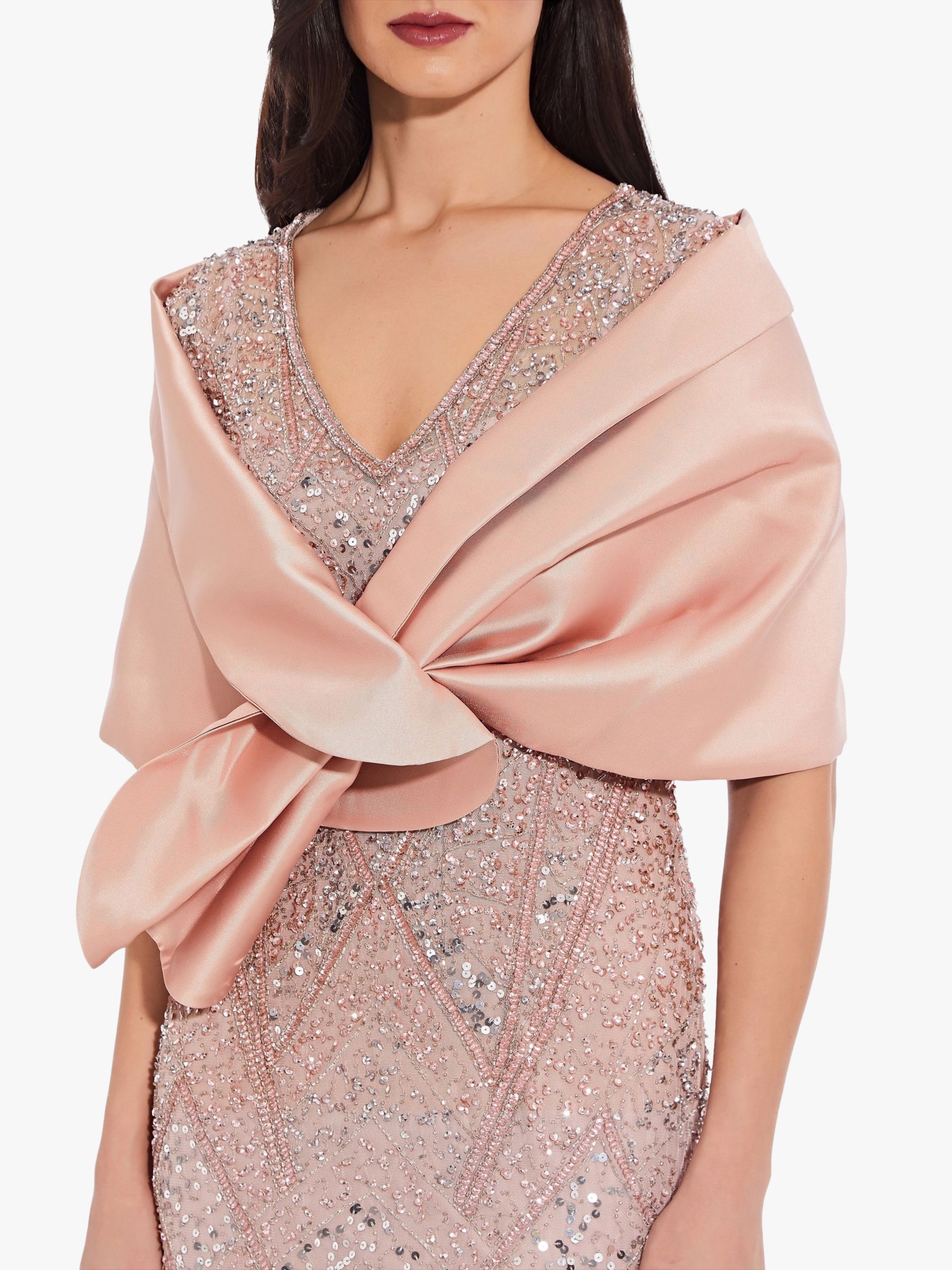 Adrianna Papell Mikado Pull Through Wrap Blush at John Lewis