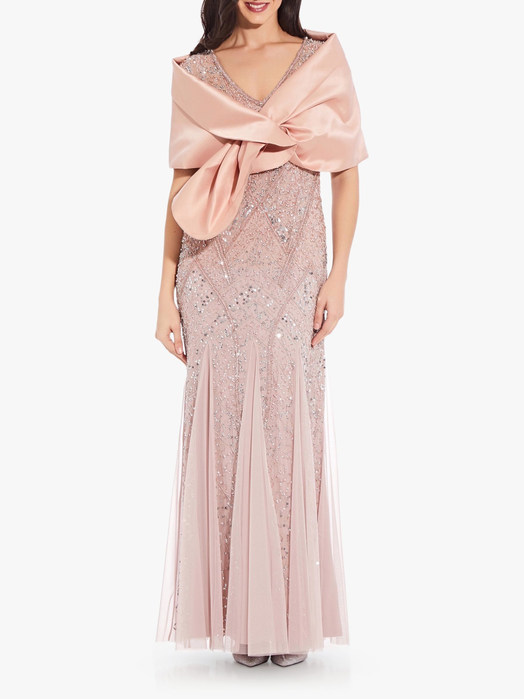 Adrianna Papell Mikado Pull Through Wrap Blush at John Lewis