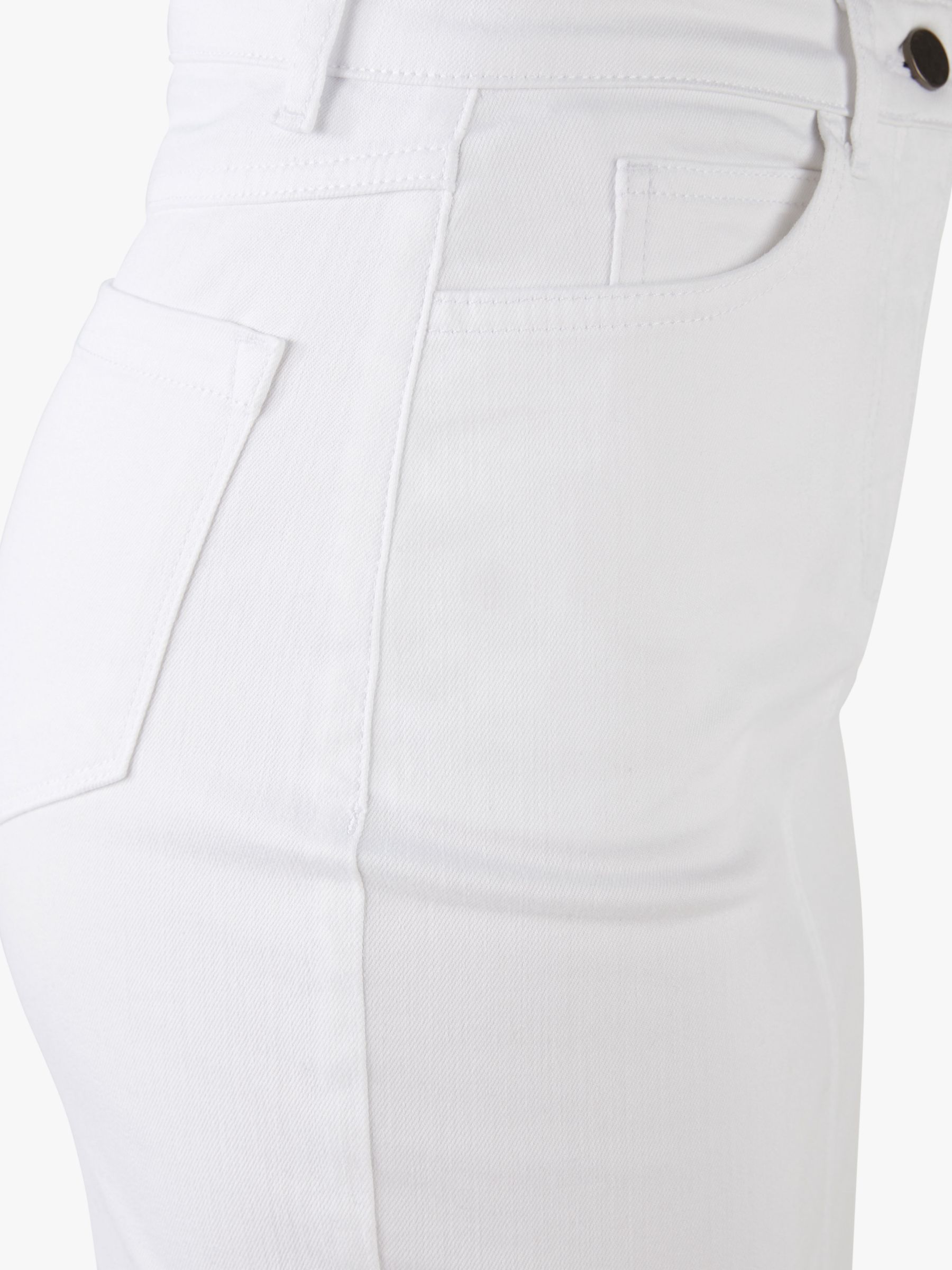 Pure Collection Denim Midi Skirt, White