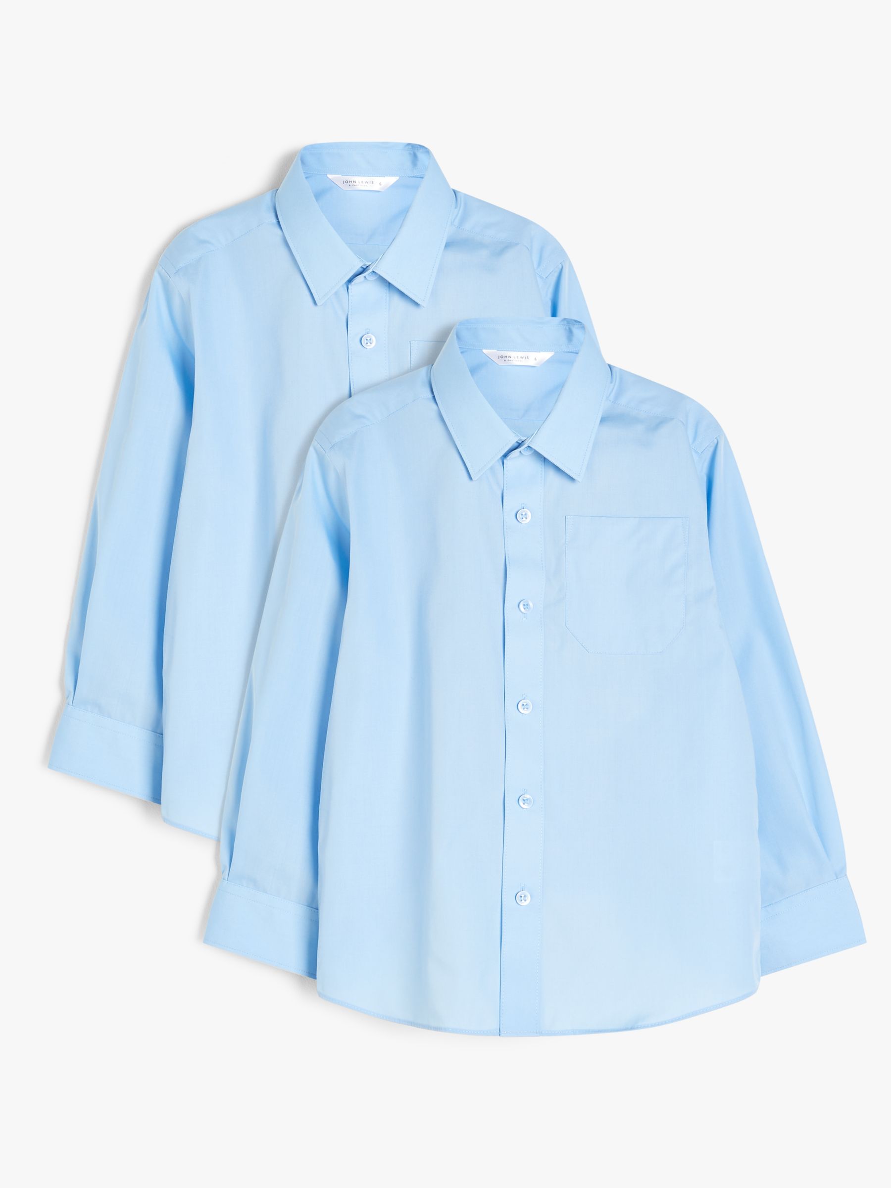 Buy John Lewis Boys' Long Sleeve School Shirt, Pack of 2 Online at johnlewis.com