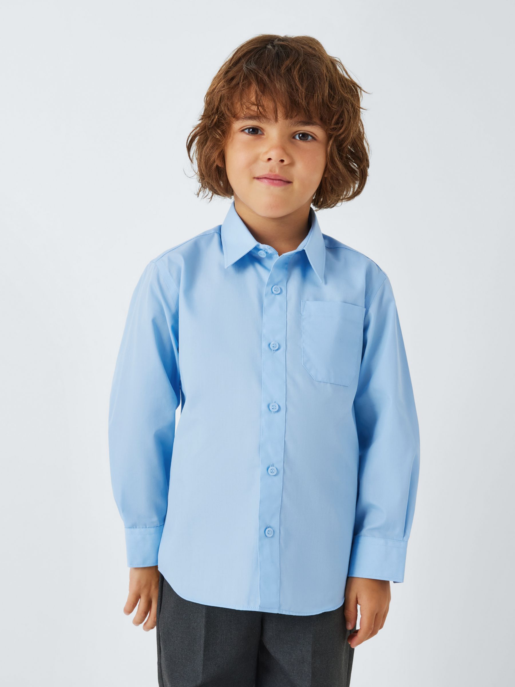 Buy John Lewis Boys' Long Sleeve School Shirt, Pack of 2 Online at johnlewis.com