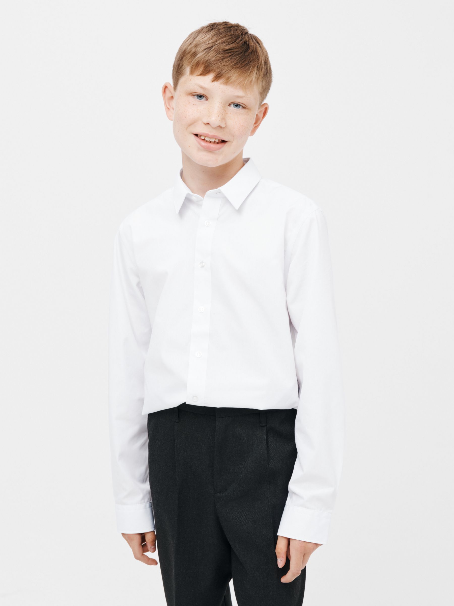 John Lewis Boys' Slim Fit Stain Resistant Long Sleeve School Shirt ...