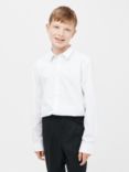 John Lewis Boys' Slim Fit Long Sleeve School Shirt, Pack of 2, White