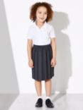 John Lewis Girls' Easy Care Open Neck Short Sleeve School Blouse, Pack of 2, White