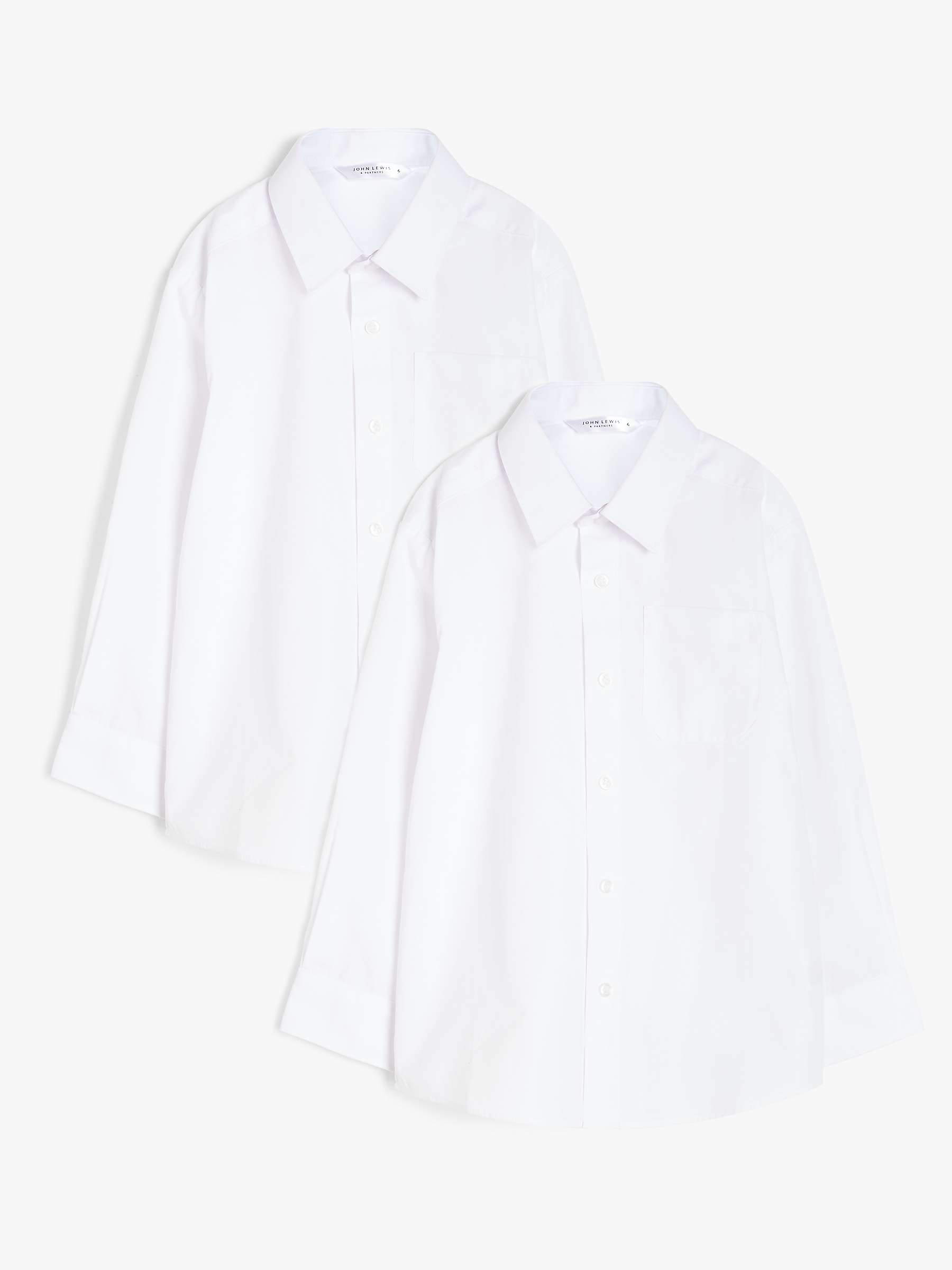 Buy John Lewis Boys' Easy Care Stain Resistant Long Sleeve School Shirt, Pack of 2 Online at johnlewis.com