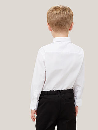 John Lewis Boys' Easy Care Stain Resistant Long Sleeve School Shirt, Pack of 2, White