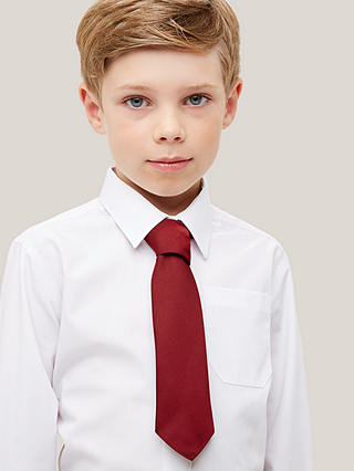 John Lewis Boys' Easy Care Stain Resistant Long Sleeve School Shirt, Pack of 2, White