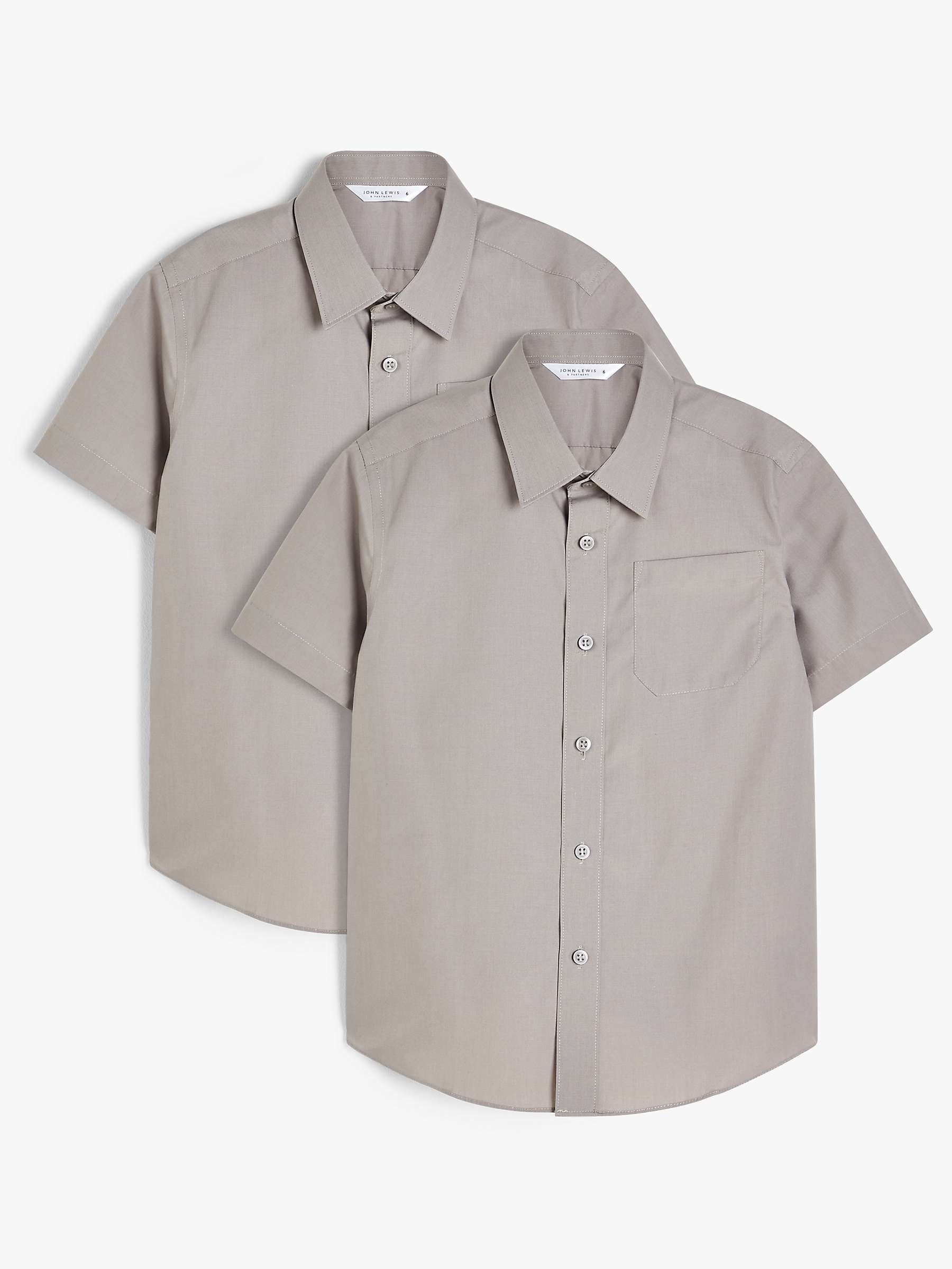 Buy John Lewis Boys' Short Sleeved Stain Resistant Easy Care Shirt, Pack of 2 Online at johnlewis.com