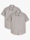 John Lewis Boys' Short Sleeved Shirt, Pack of 2, Grey