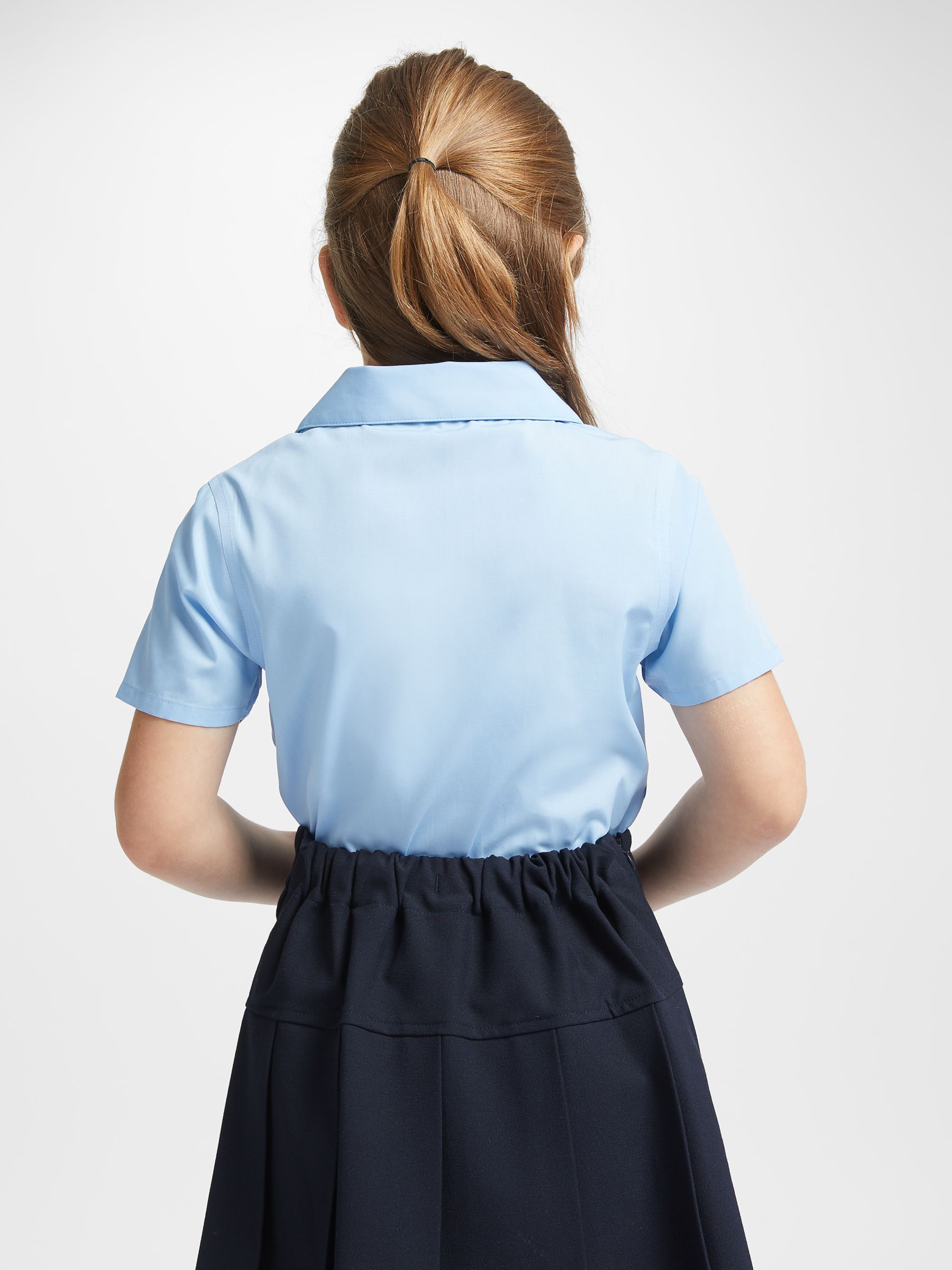 John Lewis & Partners Girls' Easy Care Open Neck Short Sleeve School ...