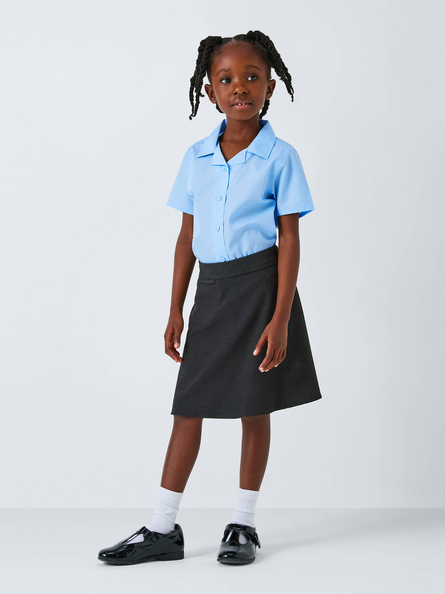 John Lewis & Partners Girls' Easy Care Open Neck Short Sleeve School ...