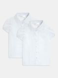 John Lewis Girls' Easy Care Cap Sleeve School Blouse, Pack of 2, White