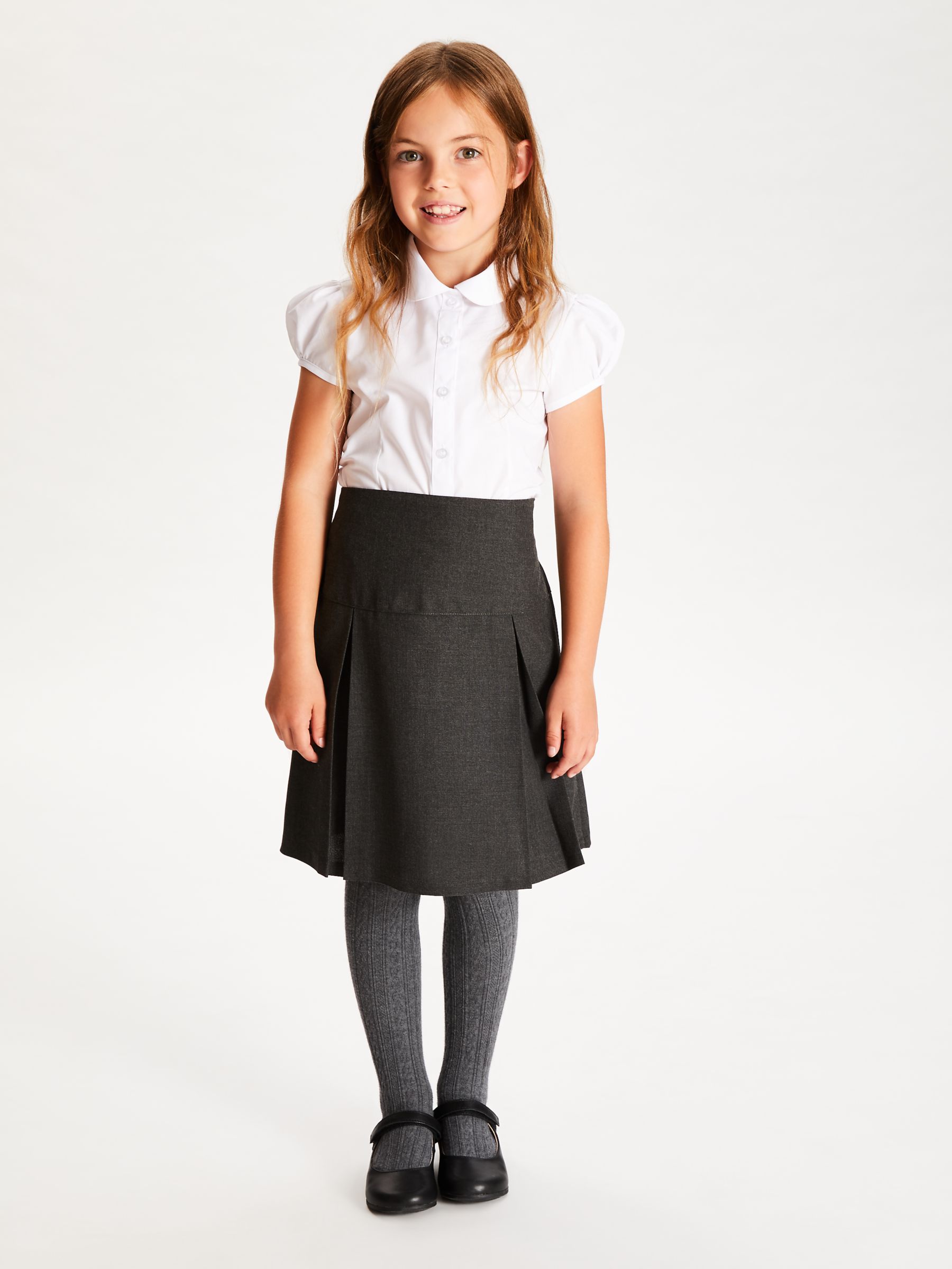 Buy John Lewis Girls' Easy Care Cap Sleeve School Blouse, Pack of 2, White Online at johnlewis.com
