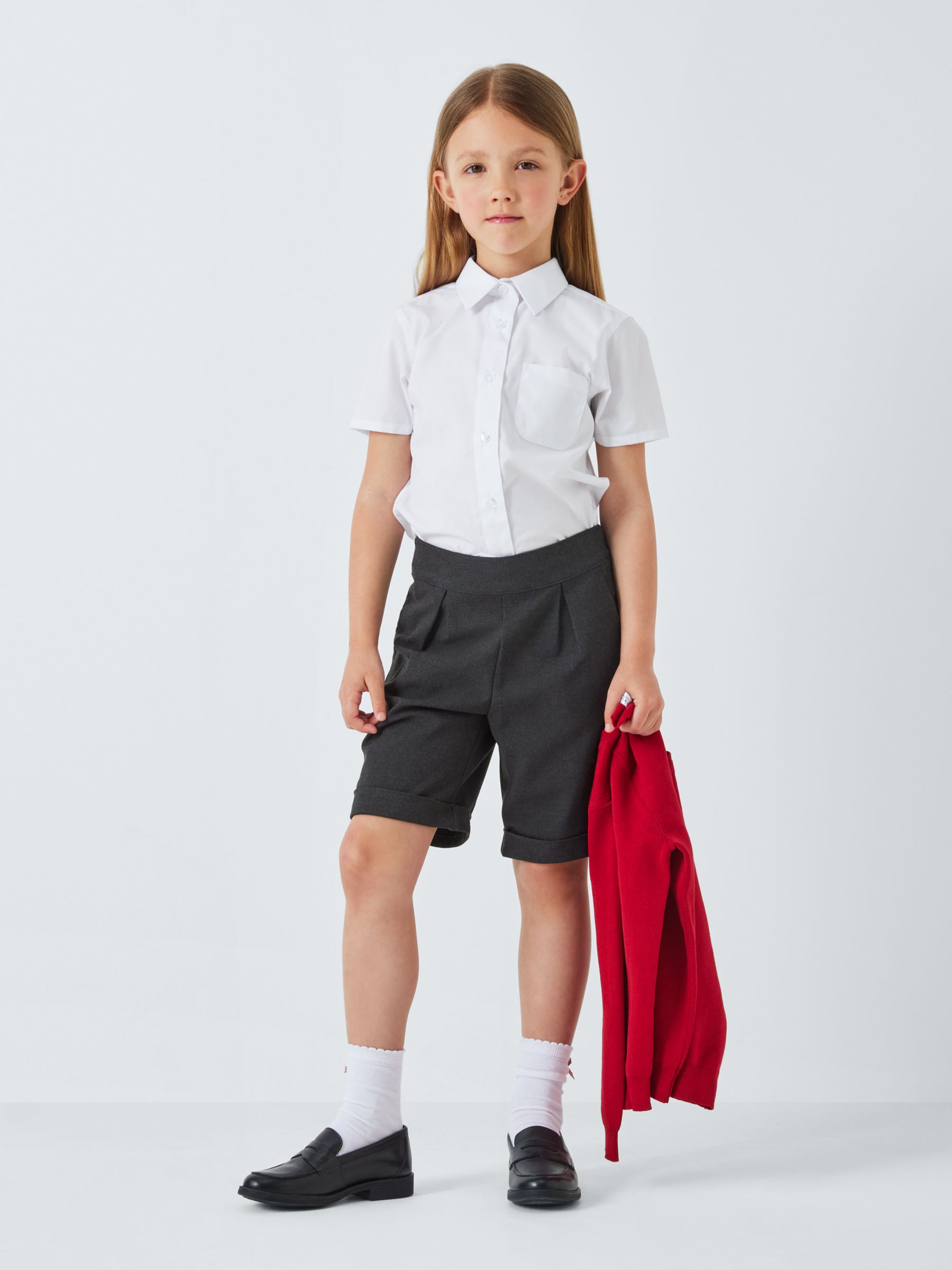 John Lewis Short Sleeve School Blouse, Pack of 2 at John Lewis & Partners