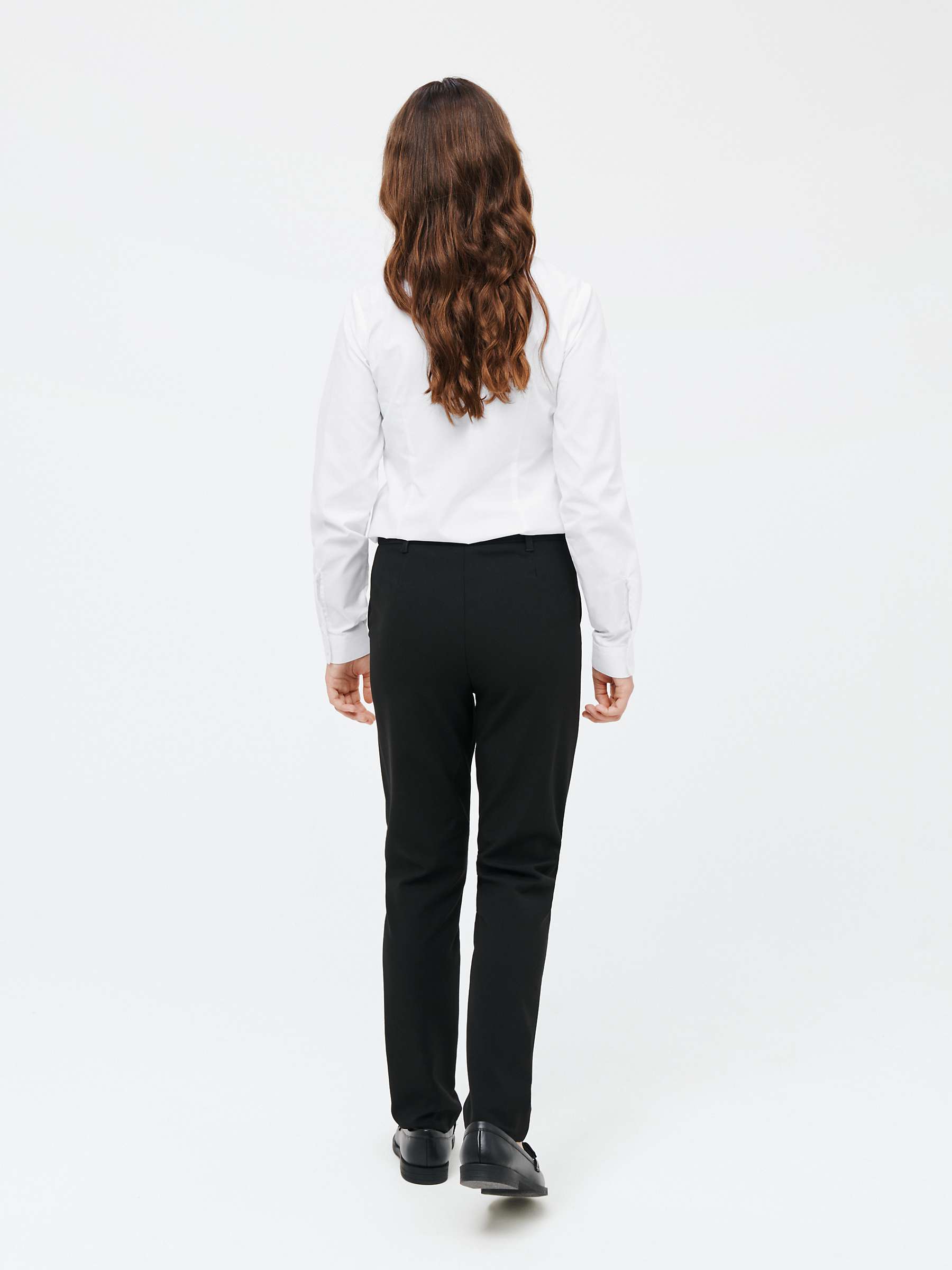 Buy John Lewis Girls' Slim Fit Long Sleeve School Shirt, Pack of 2, White Online at johnlewis.com