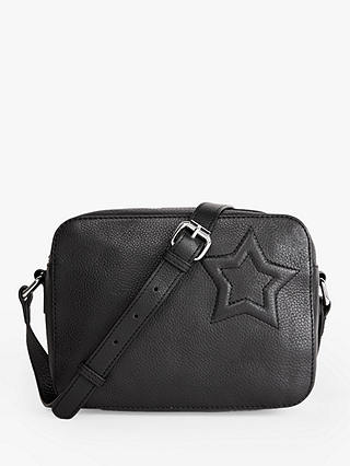 HUSH Fifi Star Detail Leather Cross Body Bag, Black