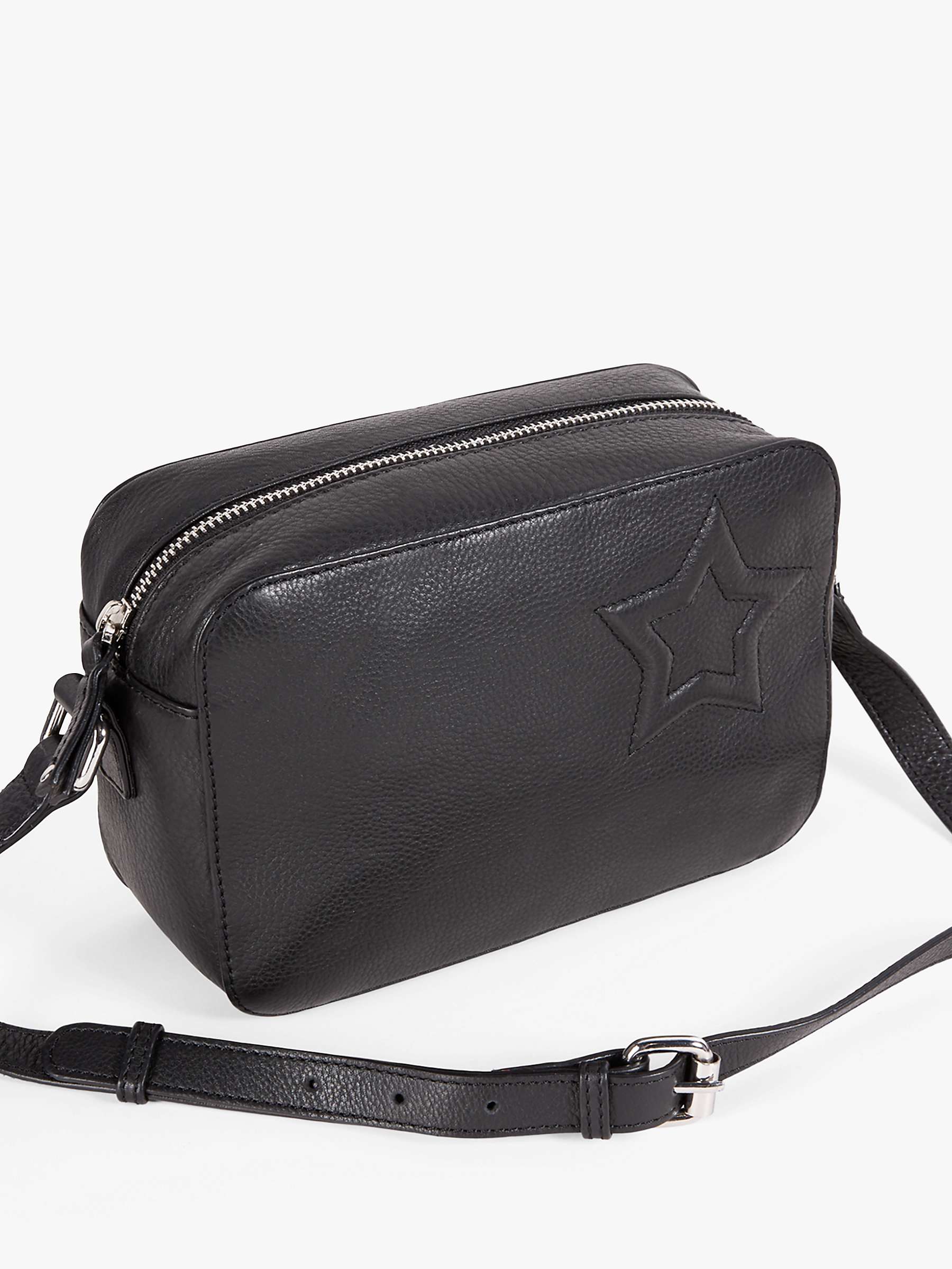 Buy hush Fifi Star Detail Leather Cross Body Bag, Black Online at johnlewis.com
