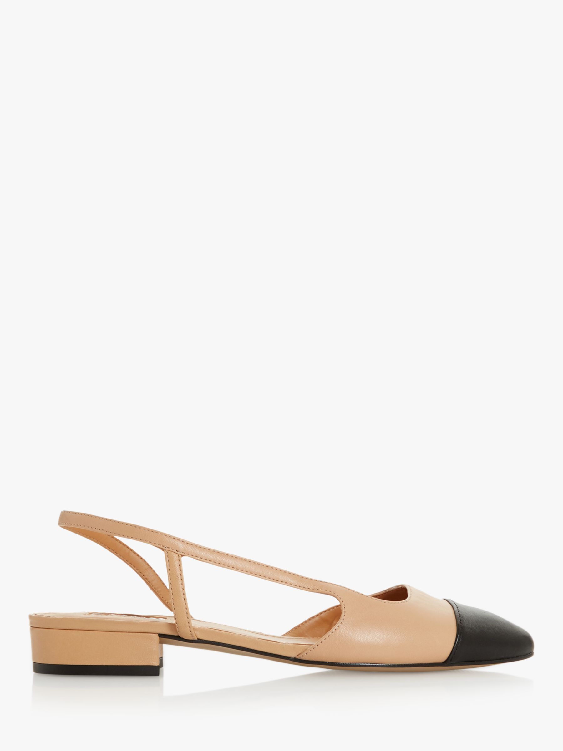 Dune Corallina Leather Pointed Block Heel Slingback Shoes