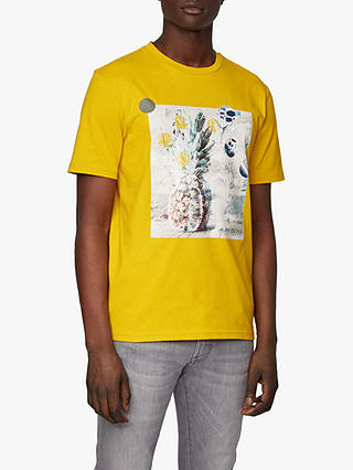 BOSS Troaar Pineappple Print Crew Neck T-Shirt, Medium Yellow