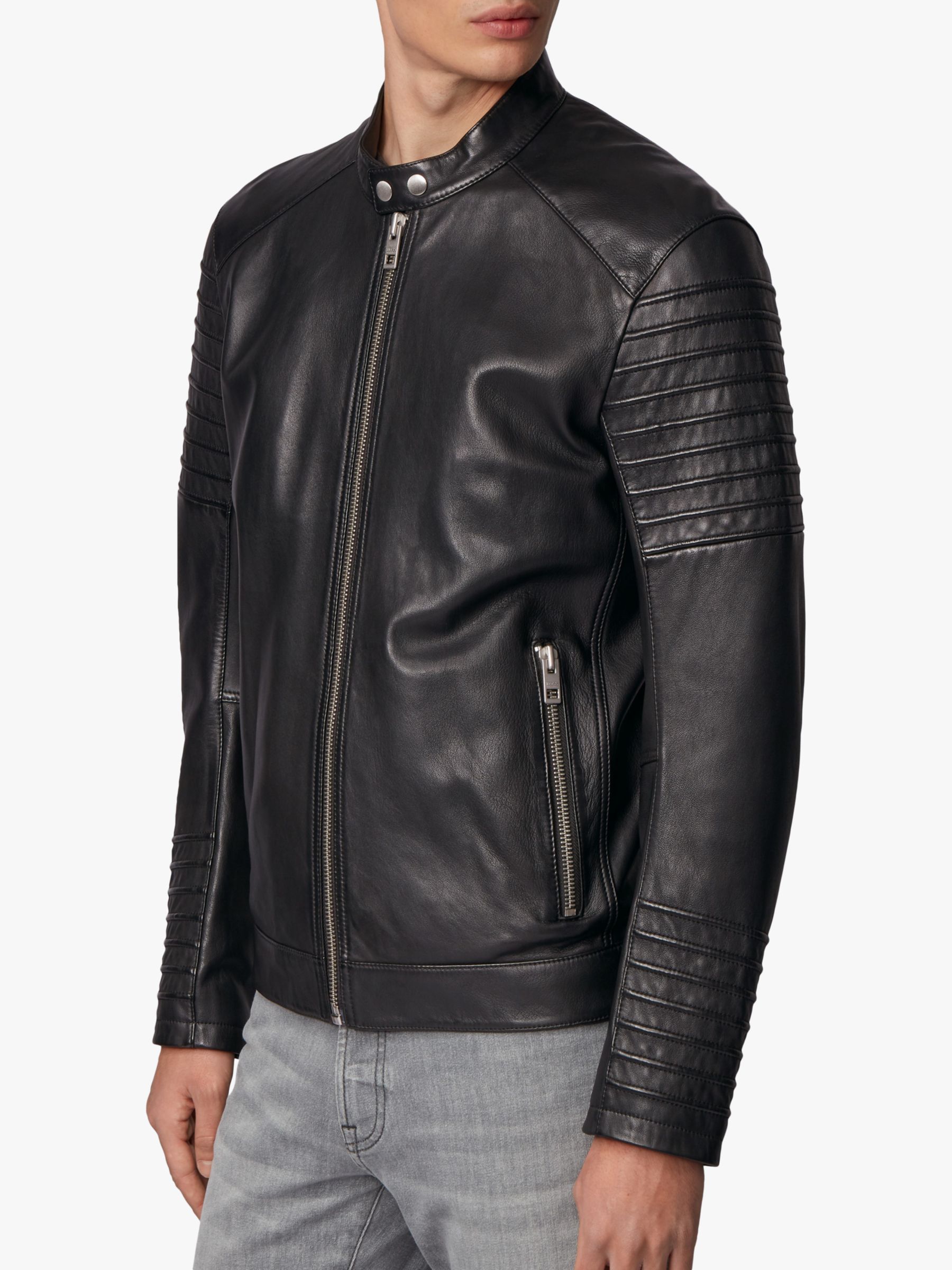 hugo boss classic leather jacket 