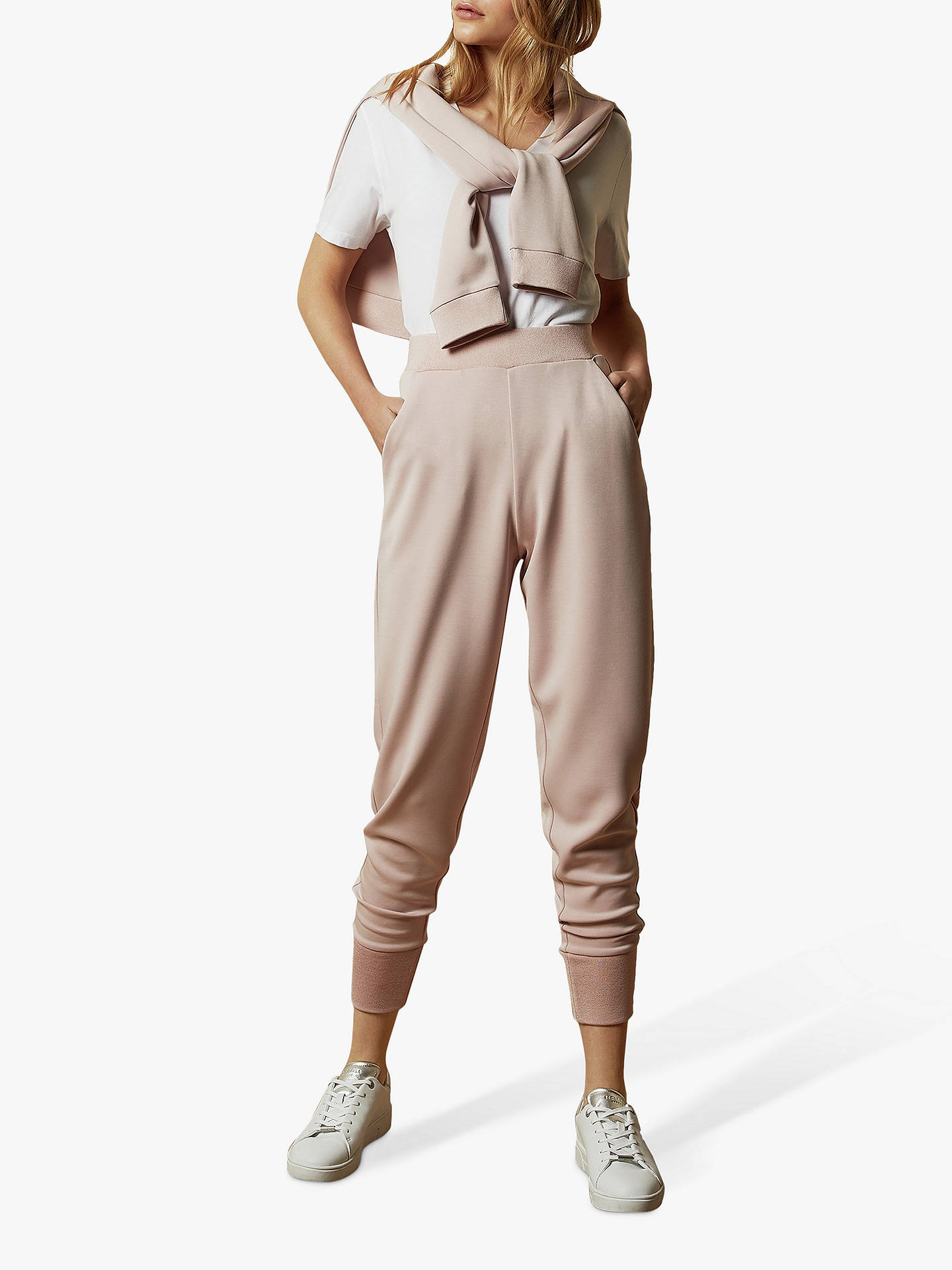 Ted Baker Varro Cuffed Jersey Joggers, Light Pink at John Lewis & Partners