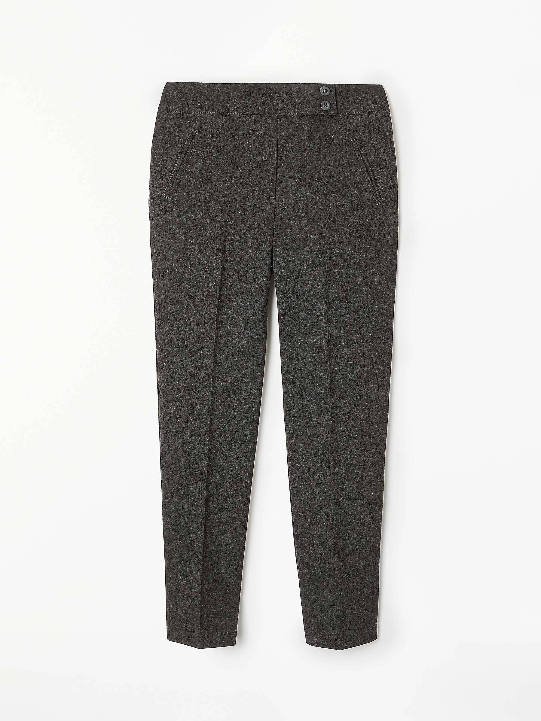 Buy John Lewis Girls' Adjustable Waist Stain Resistant Button School Trousers, Grey Online at johnlewis.com