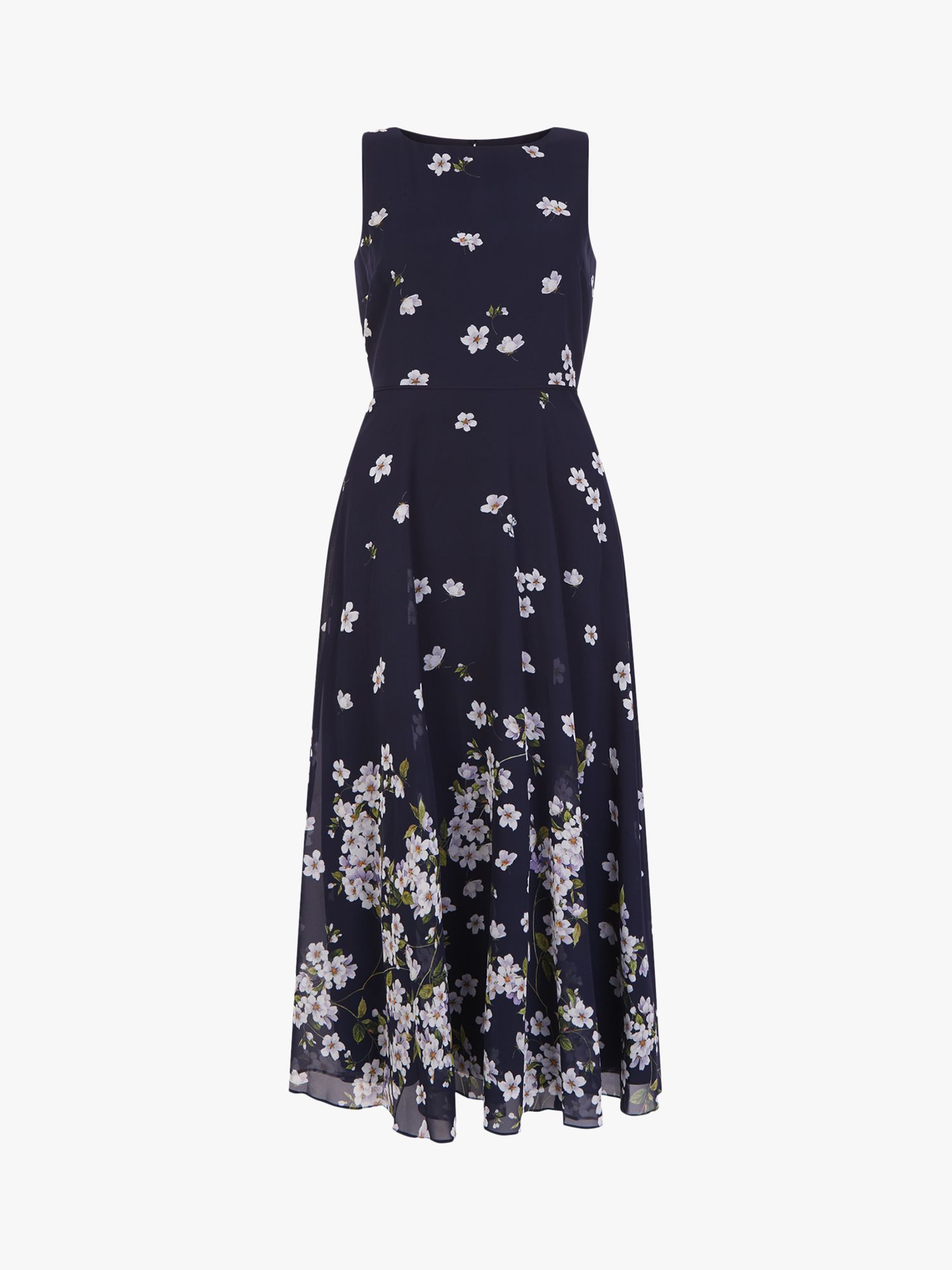 Hobbs Carly Floral Print Dress, Midnight/Ivory, 10