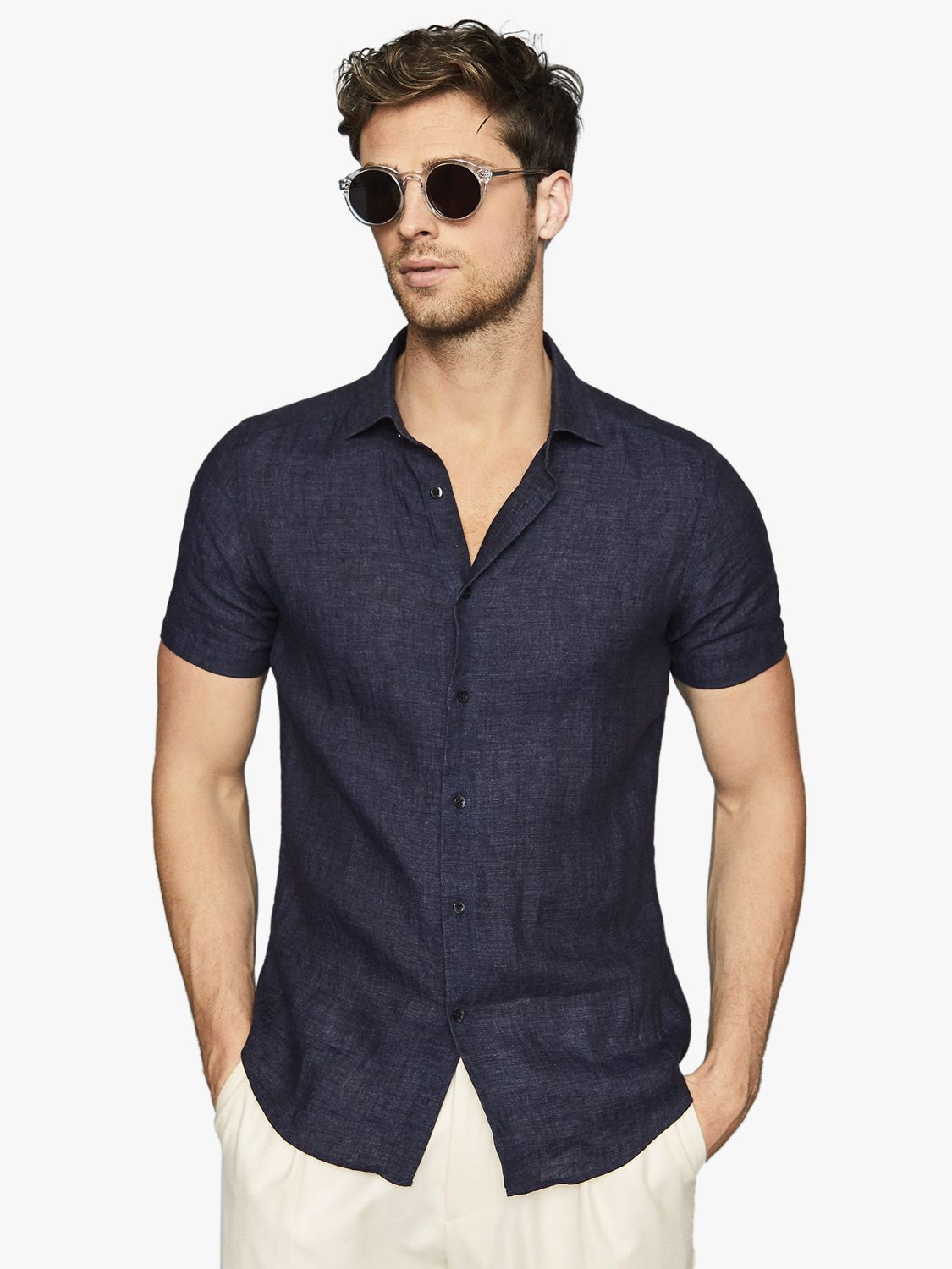 Reiss Holiday Linen Short Sleeve Shirt