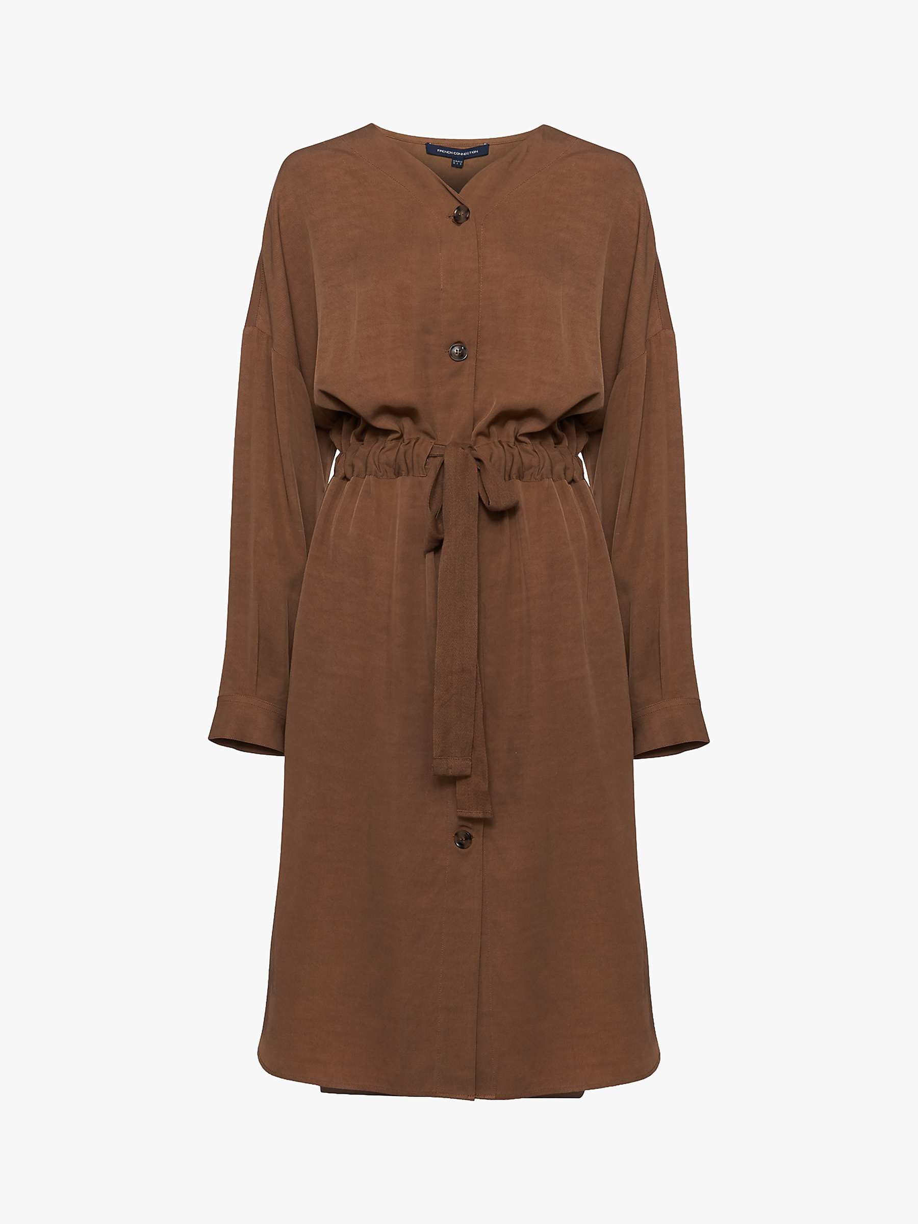Buy French Connection Baina Twill Belted Midi Dress, Warm Sand Online at johnlewis.com