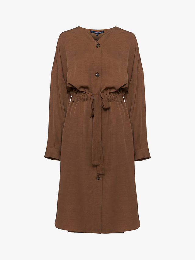 French Connection Baina Twill Belted Midi Dress, Warm Sand