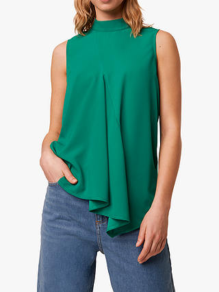 French Connection Abena Mock Neck Sleeveless Top, Bright Green