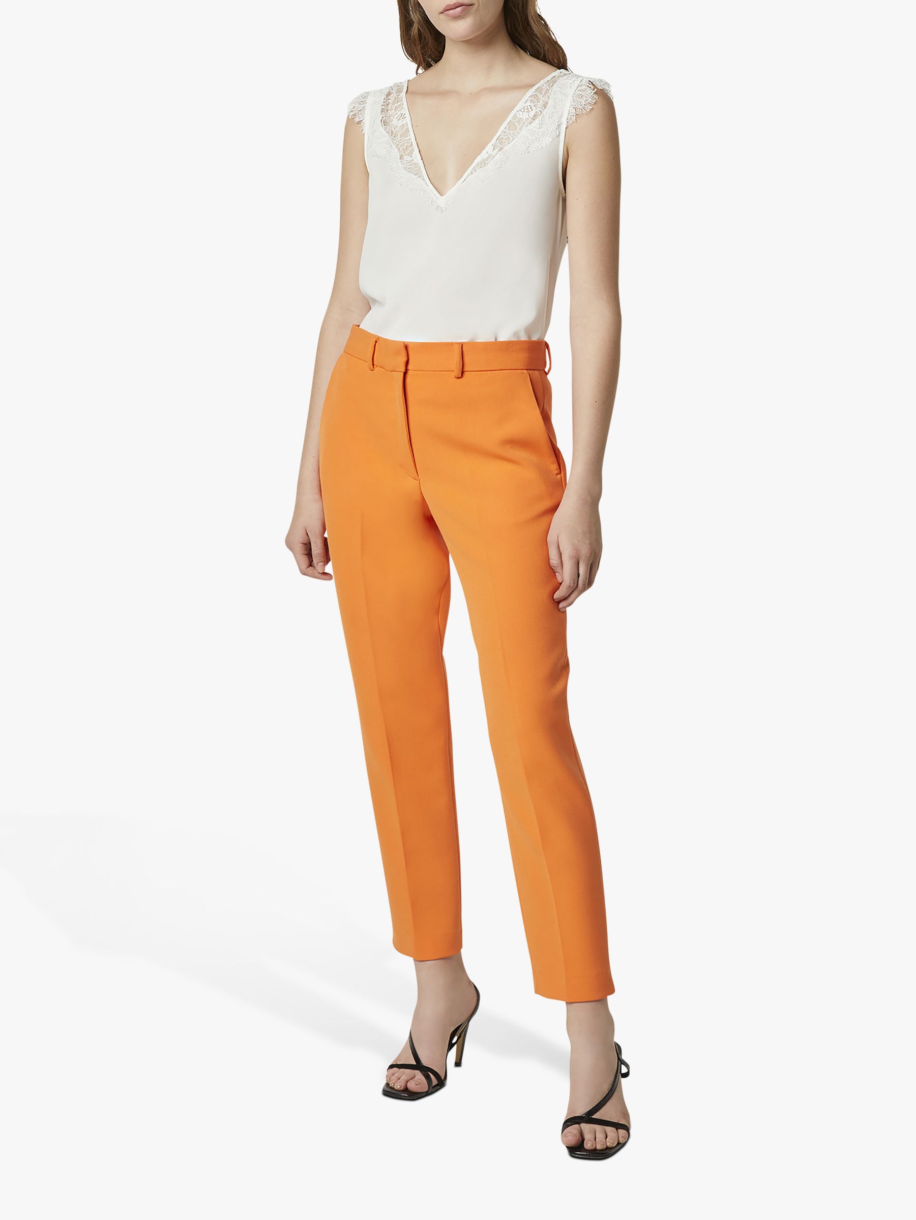 French Connection Adisa Sundae Tailored Trousers Tangerine Dream At John Lewis Partners