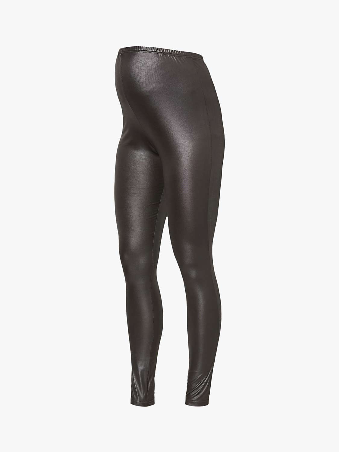 Buy Mamalicious Leather Look Maternity Leggings, Black Online at johnlewis.com