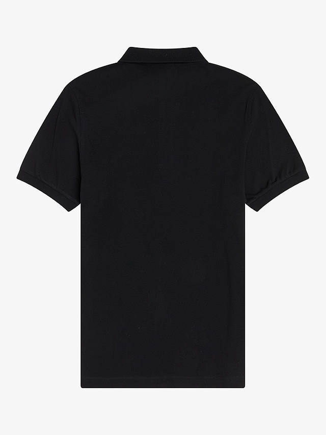 Fred Perry Plain Regular Fit Polo Shirt, Black/Chrome