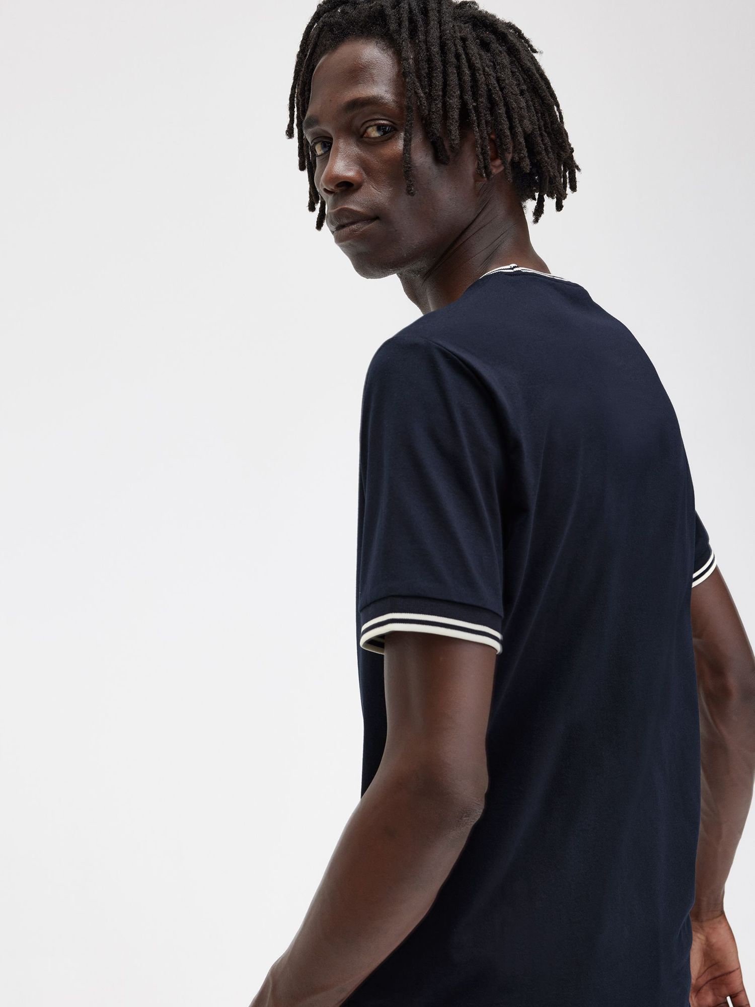 Fred Perry Twin Tipped T-Shirt, Navy at John Lewis & Partners