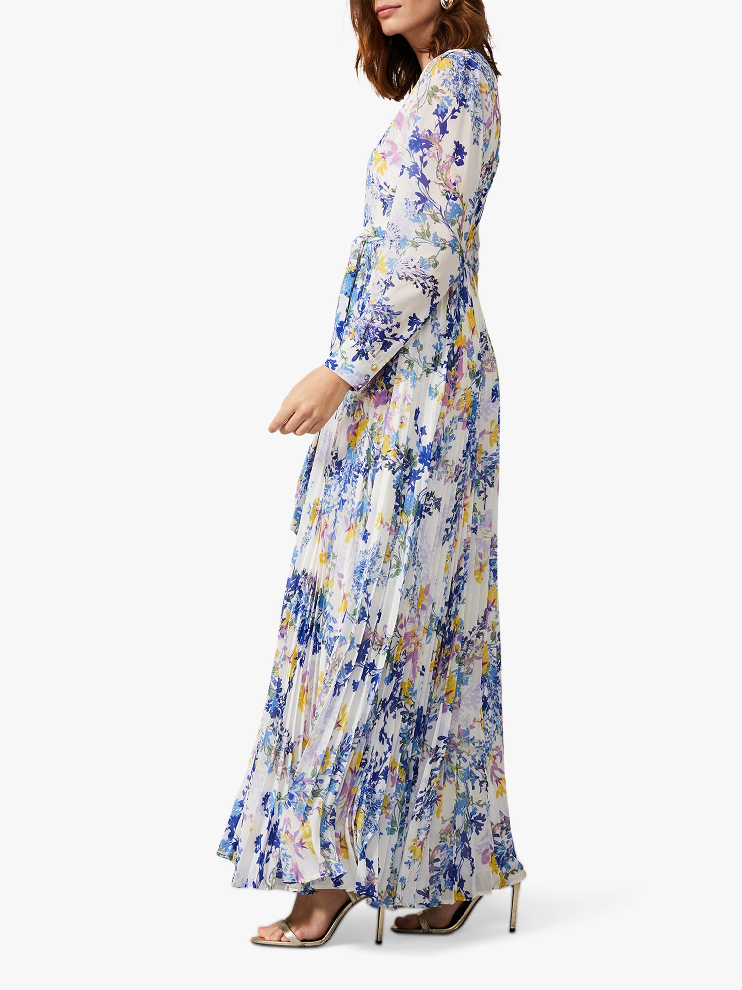 Phase Eight Daryl Pleated Maxi Dress, Lavender/Multi