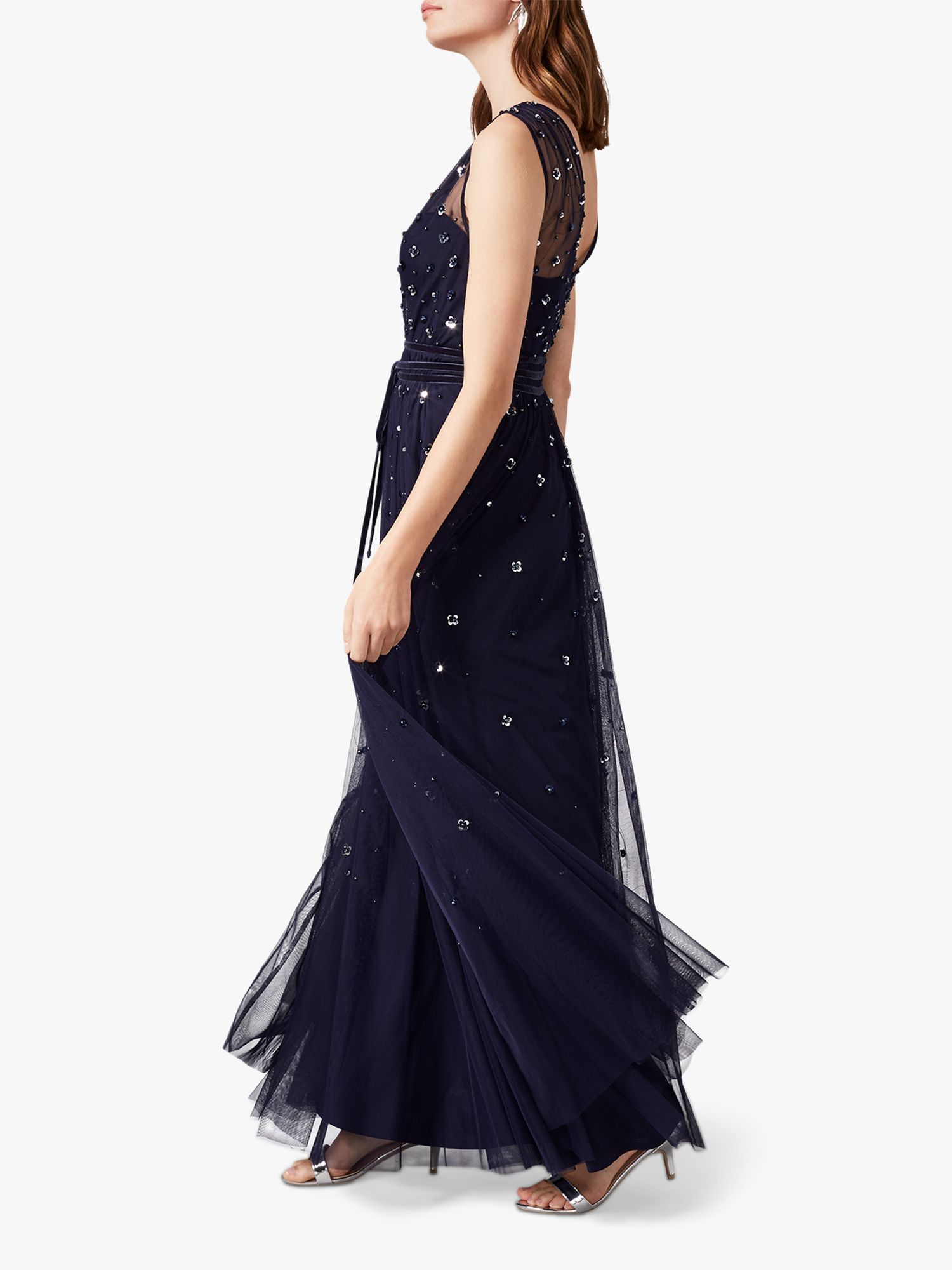 Phase Eight Marcia Sequin Tulle Dress, Midnight at John Lewis