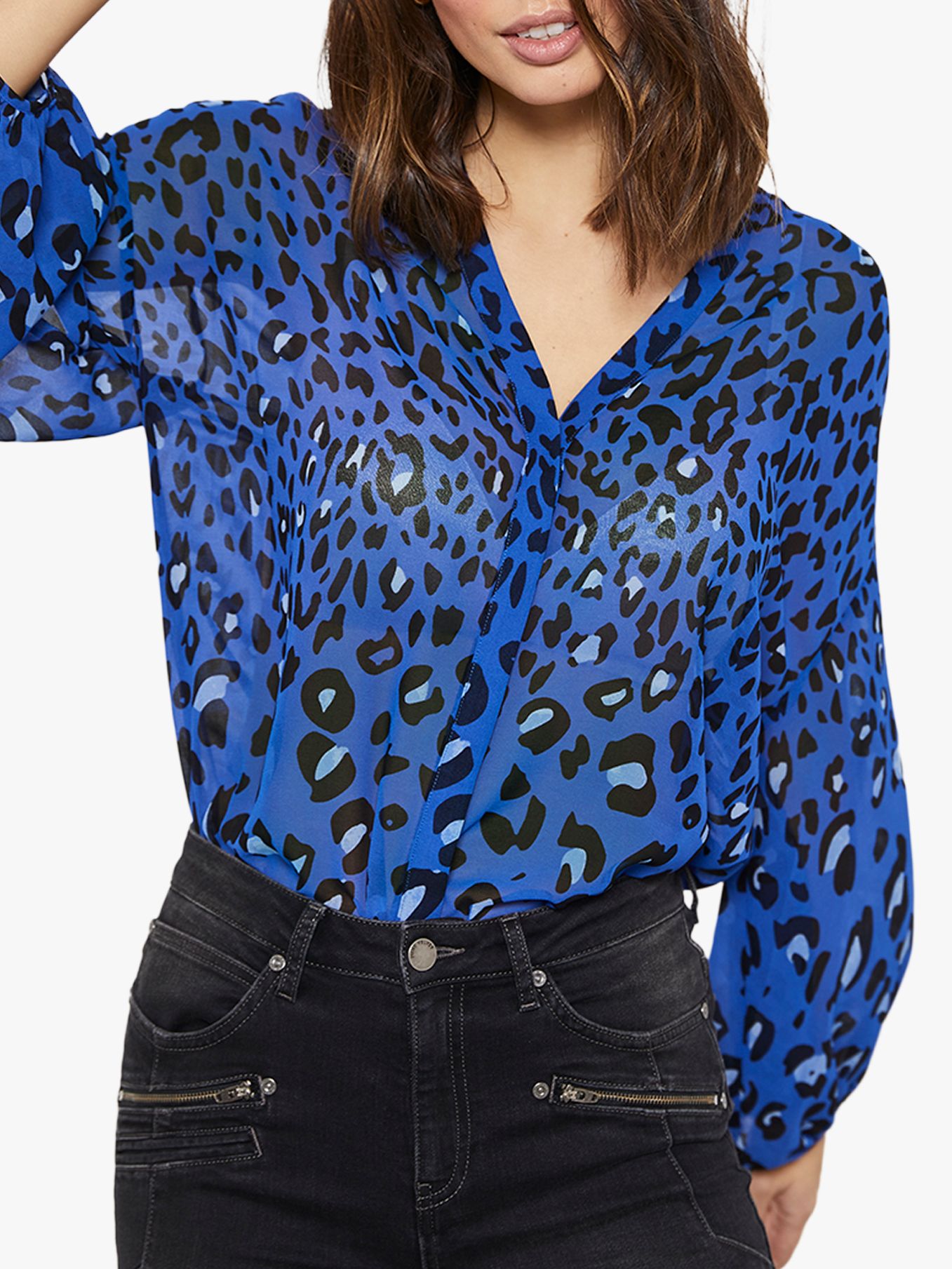 Animal-print velvet blouse - Women