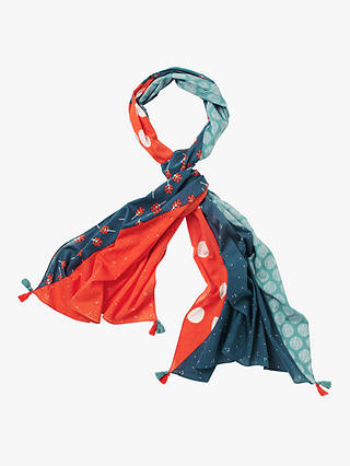 White Stuff Carrie Organic Cotton Scarf, Coral Red