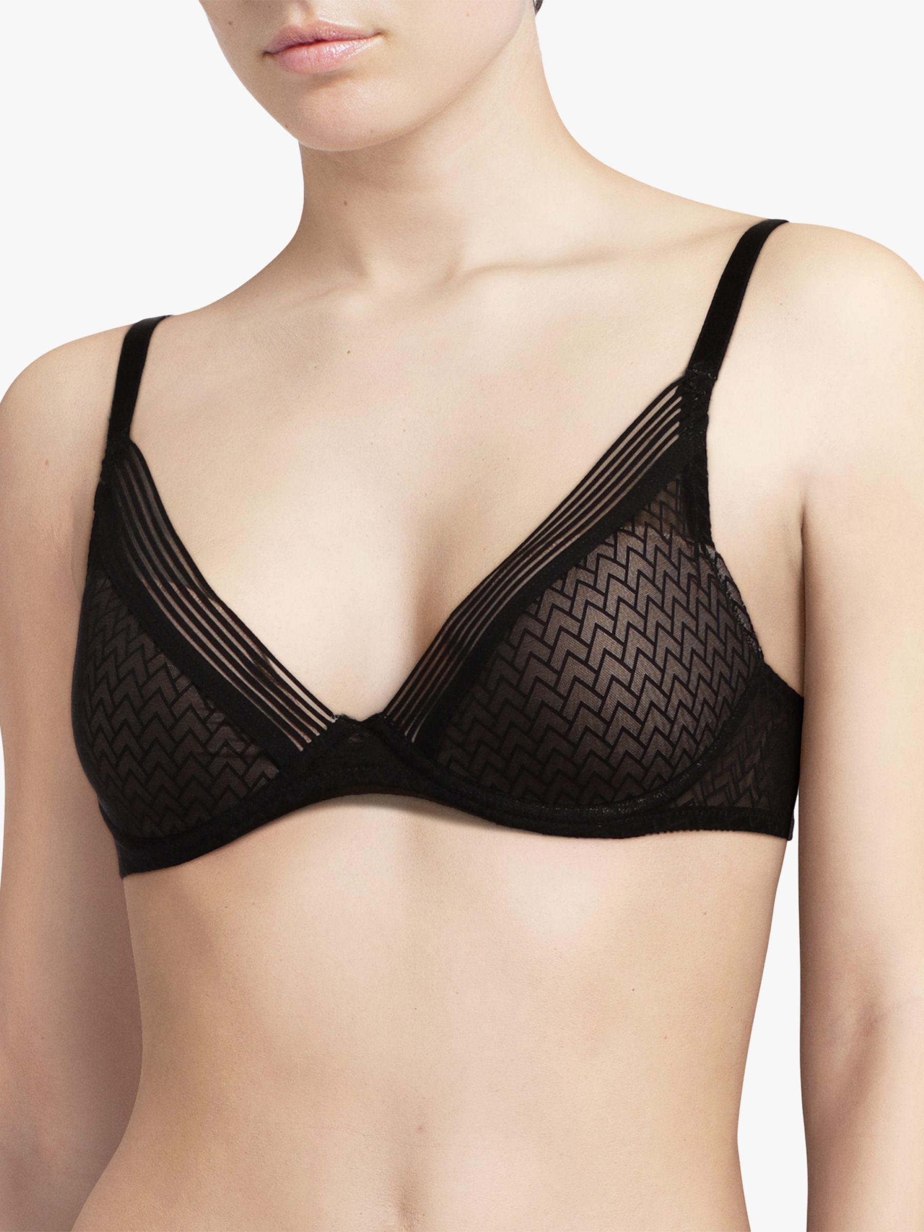 Passionata Maddie Floral Lace Half Cup Bra, Khaki at John Lewis & Partners