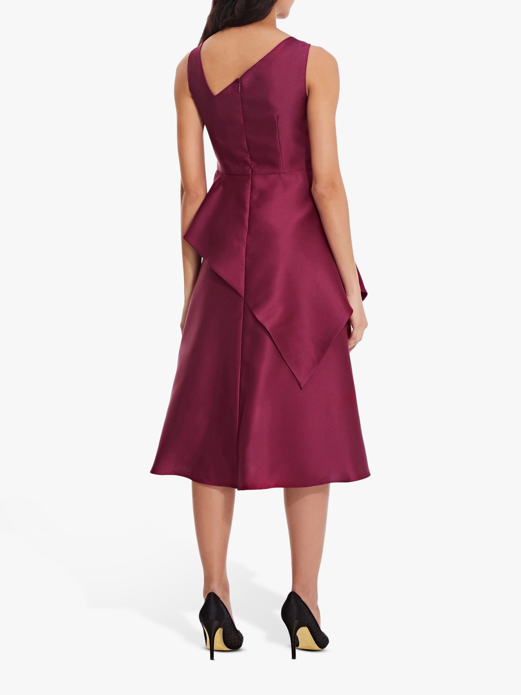 Adrianna Papell Mikado Midi Dress, Red Plum