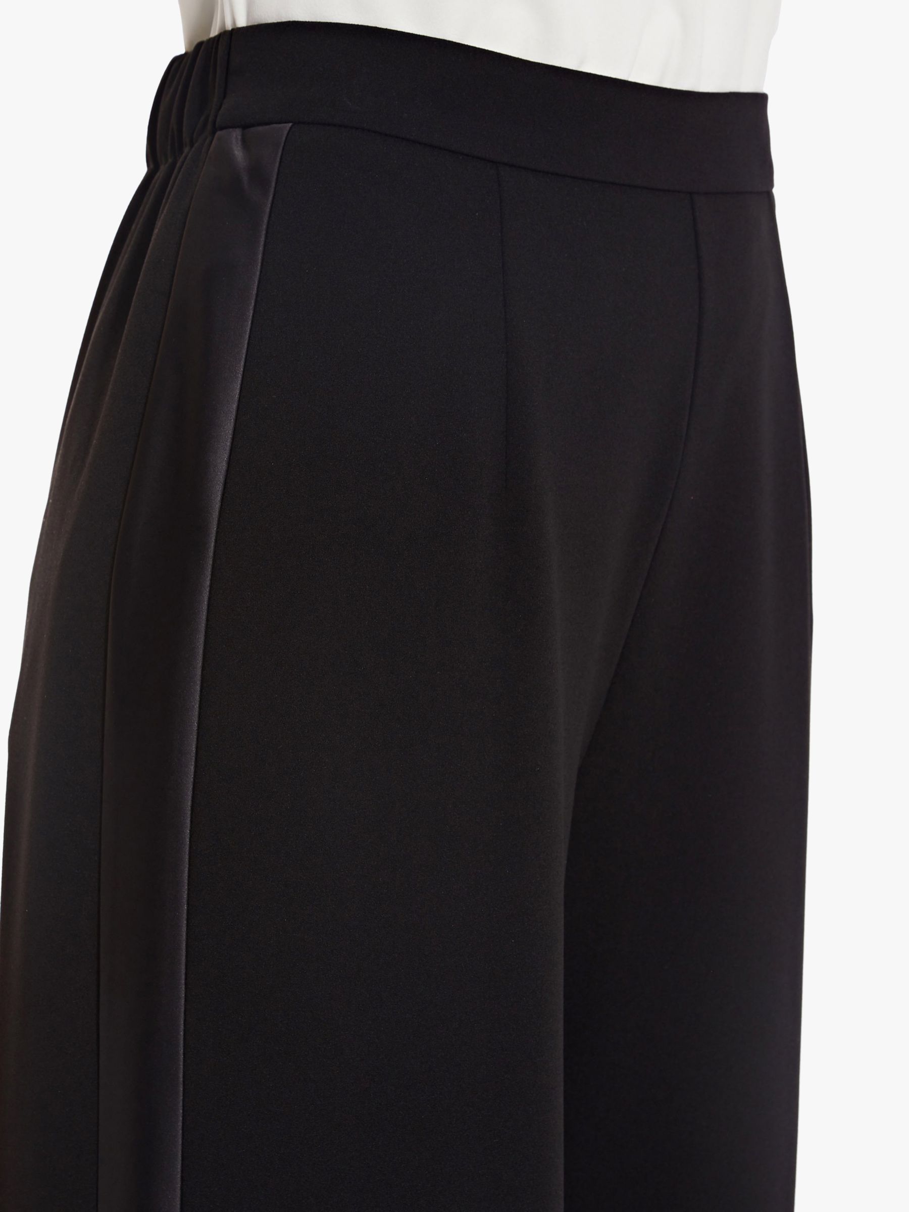 Buy Adrianna Papell Crepe Tuxedo Trousers, Black Online at johnlewis.com