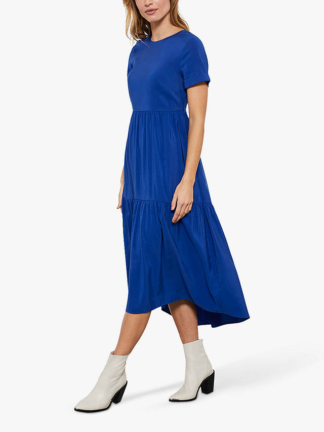 Mint Velvet Azure Midi Dress, Blue/Multi