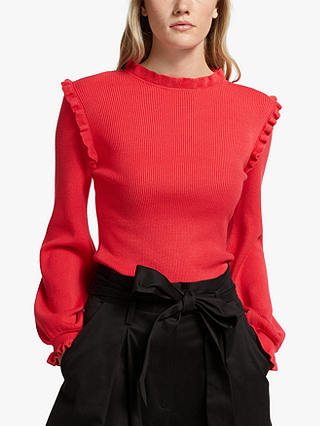 Somerset by Alice Temperley Frill Sleeve Jumper, Coral