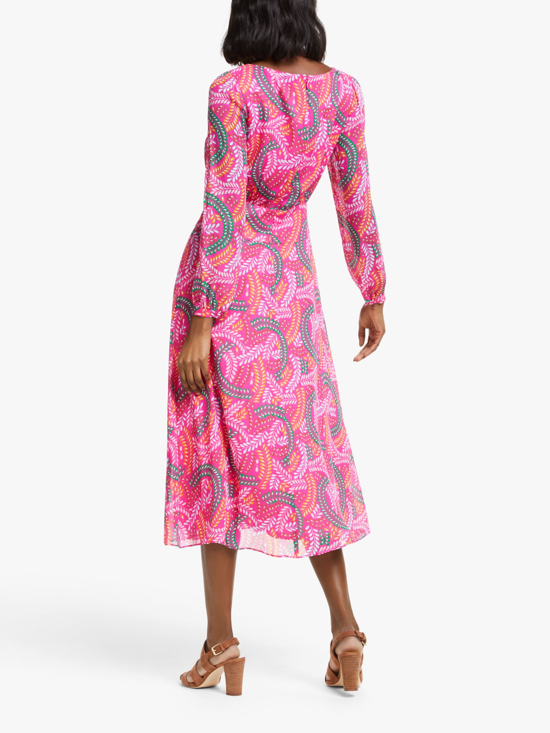 Boden Ingrid Midi Dress, Party Pink/Swish at John Lewis & Partners