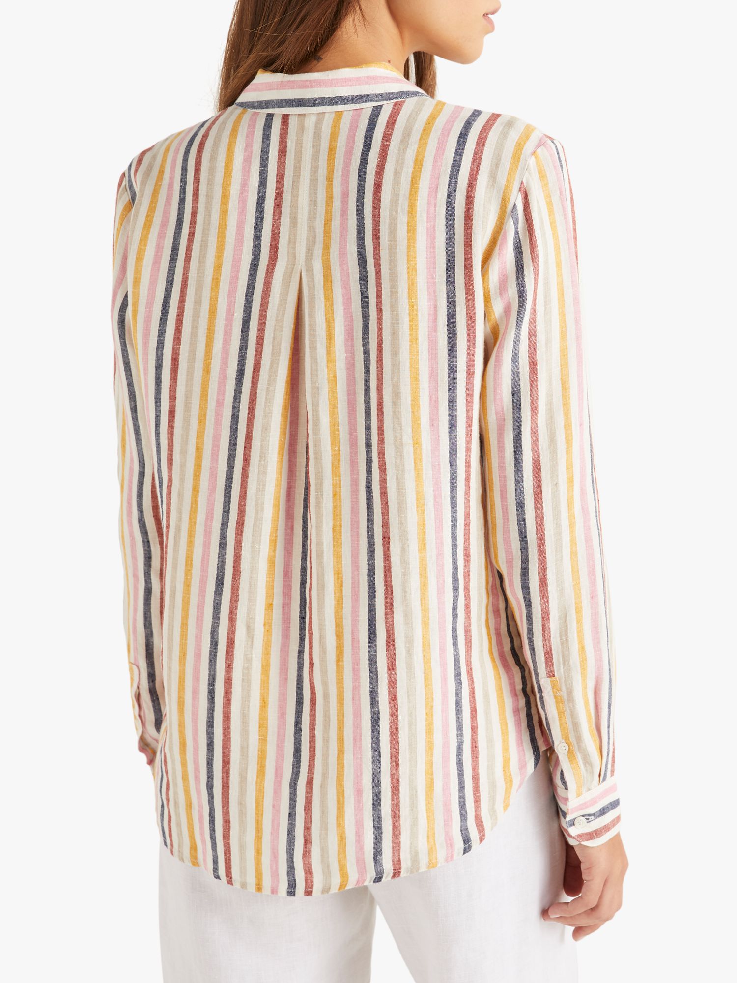 Boden Linen Shirt, Tuscan/Navy Stripe