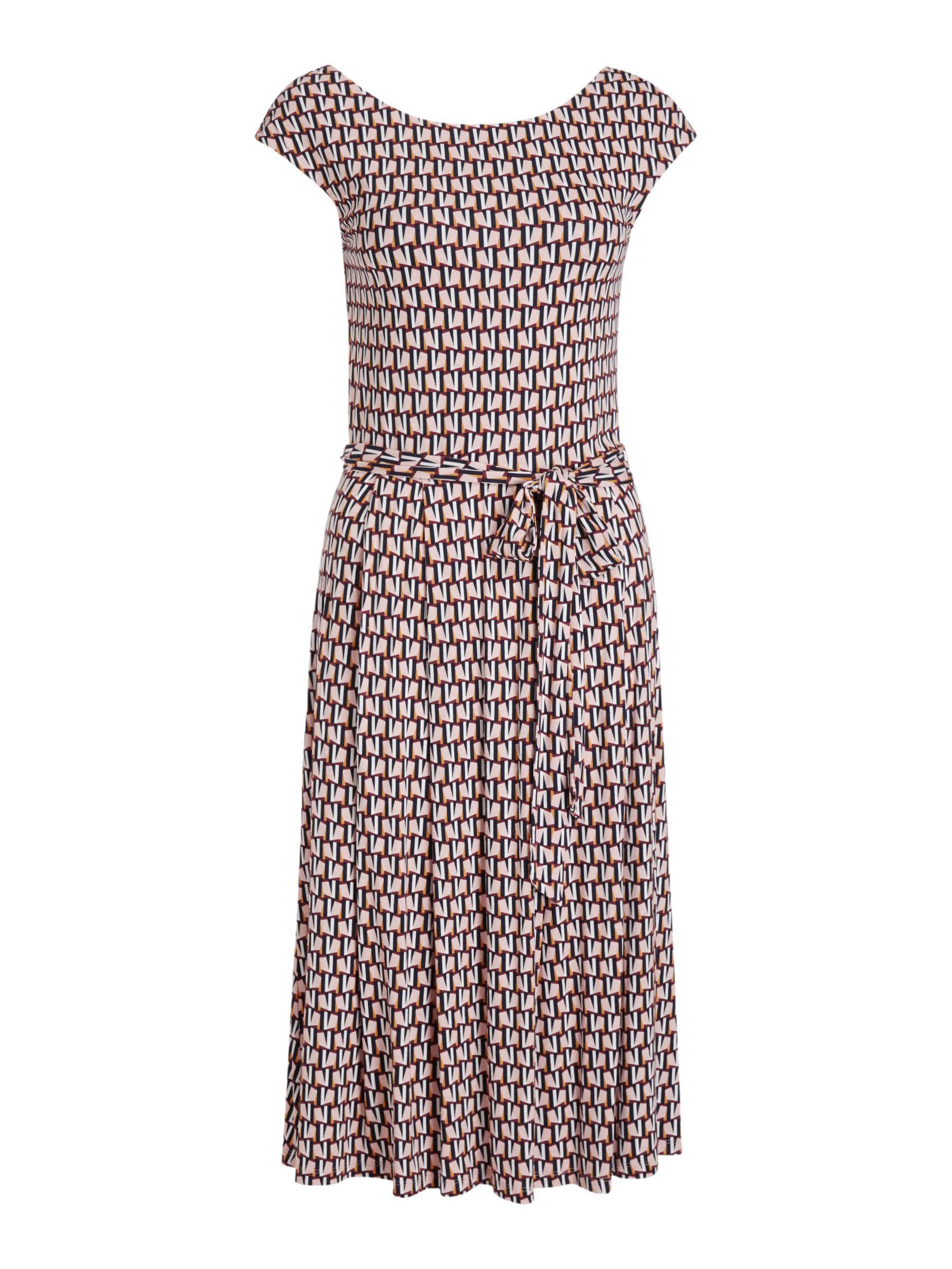 Boden Esmeralda Abstract Print Midi Dress, Milkshake/Façade