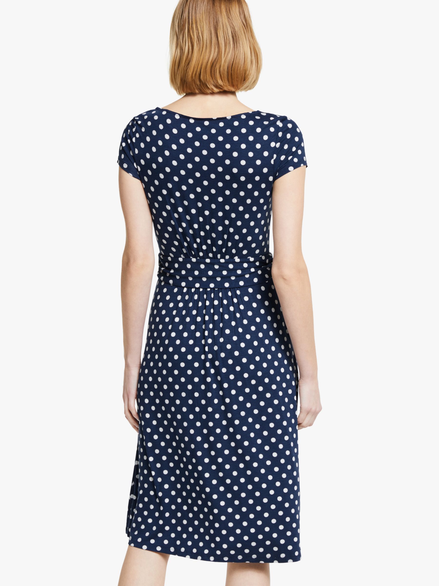 Boden Amelie Polka Dot Midi Dress Navy At John Lewis And Partners 0966