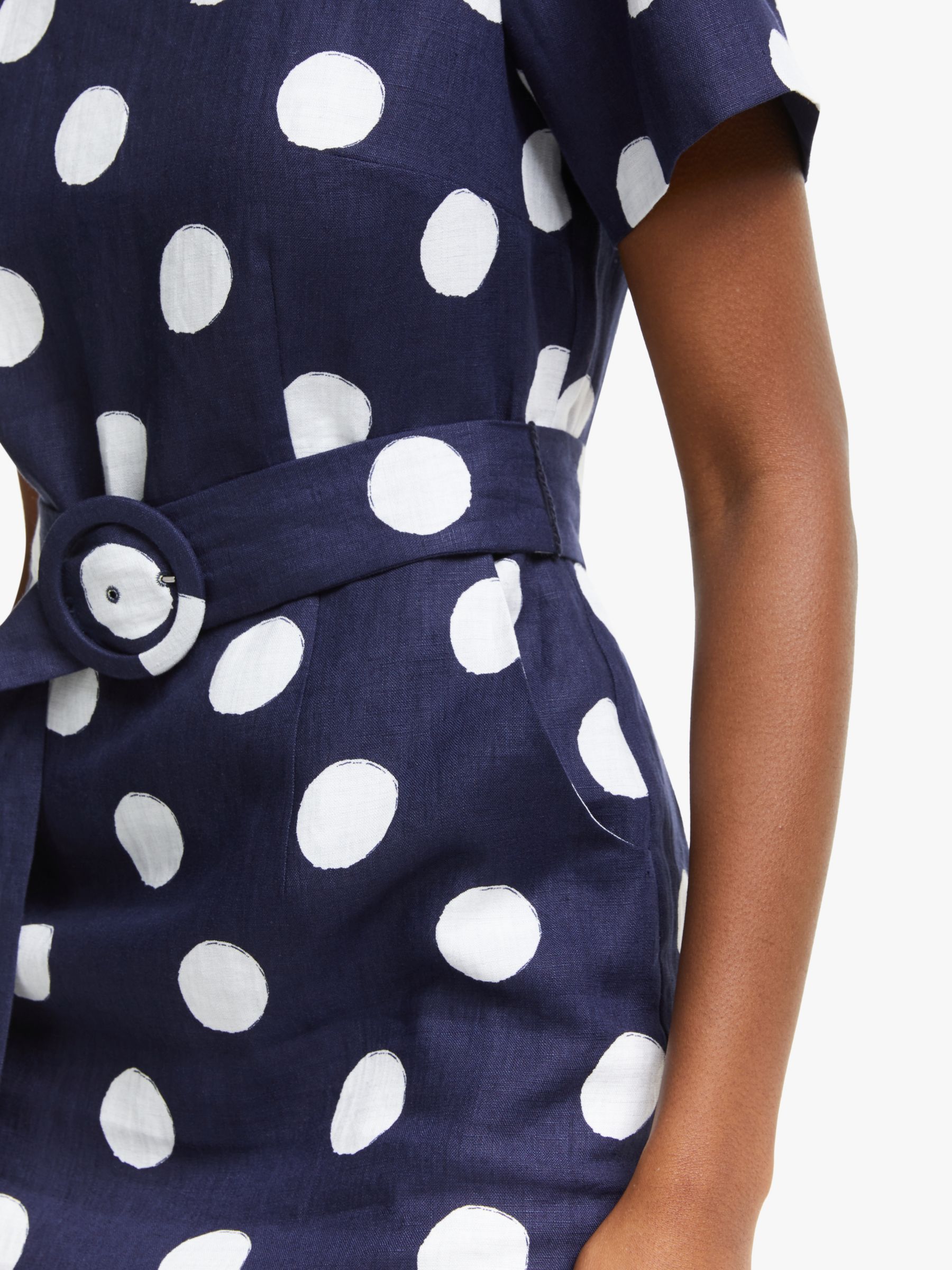 Boden Hazel Belted Polka Dot Midi Dress Navybrand Spot 6215